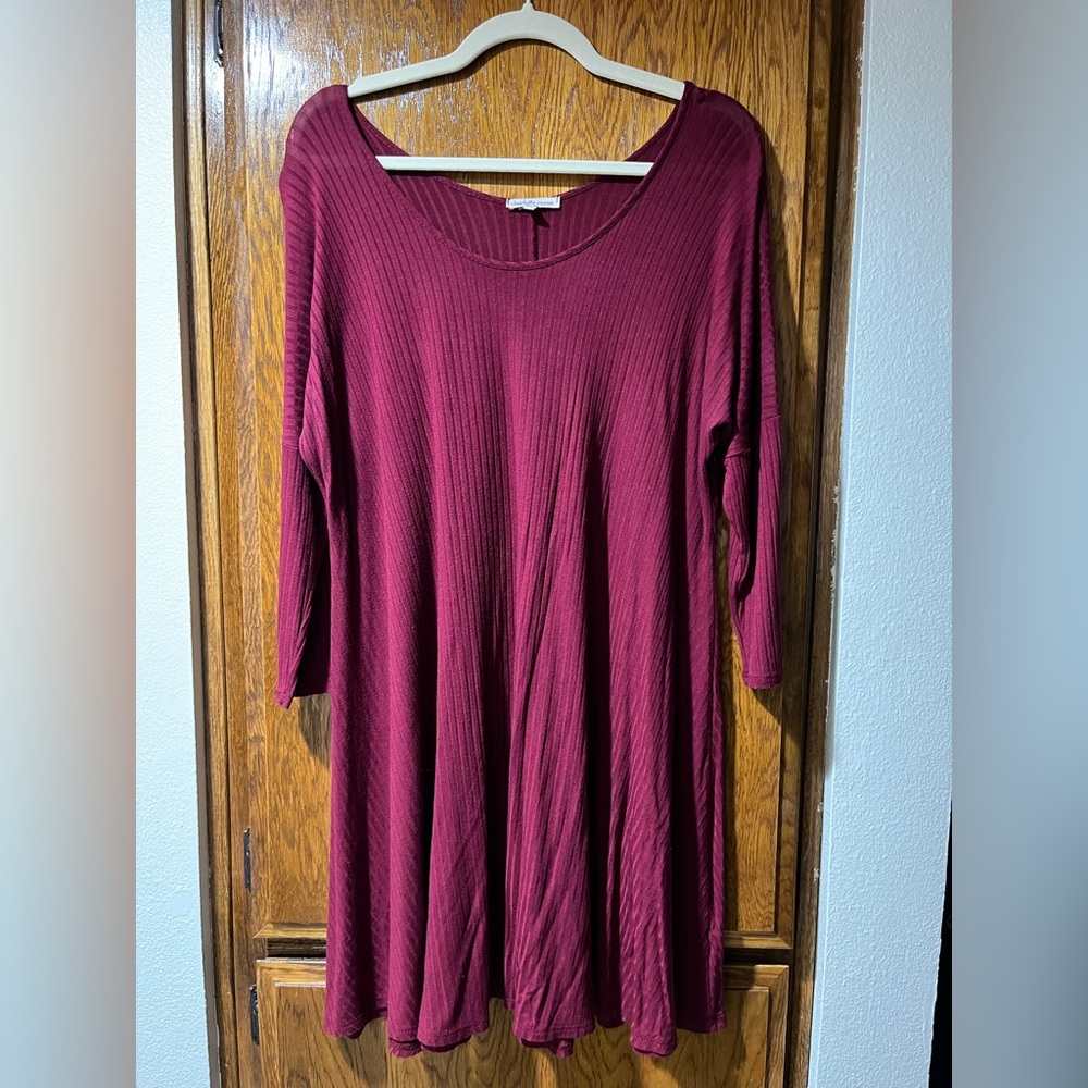 Charlotte Russe Wine Long Sleeve Dress